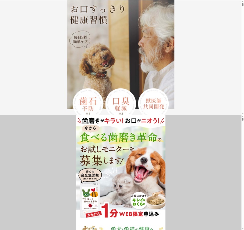 犬猫生活　口腔ケアサプリ（MOUTH CARE)と食べる歯磨き革命はどっちがオススメ？【メリット・デメリットなど5つの項目で徹底比較！】